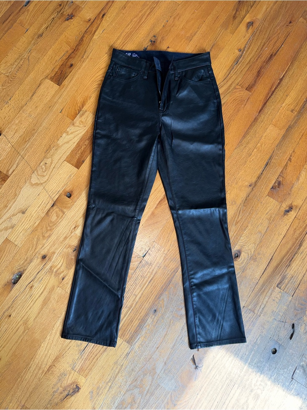 Gap Women’s Vintage Slim Black Faux Leather Jeans